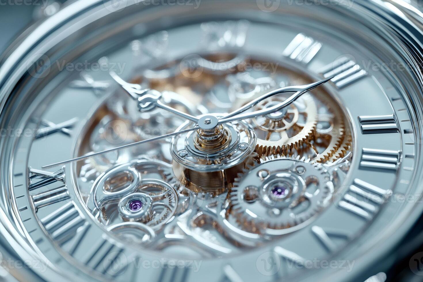 Luxury watch showing precise mechanism keeping accurate time photo