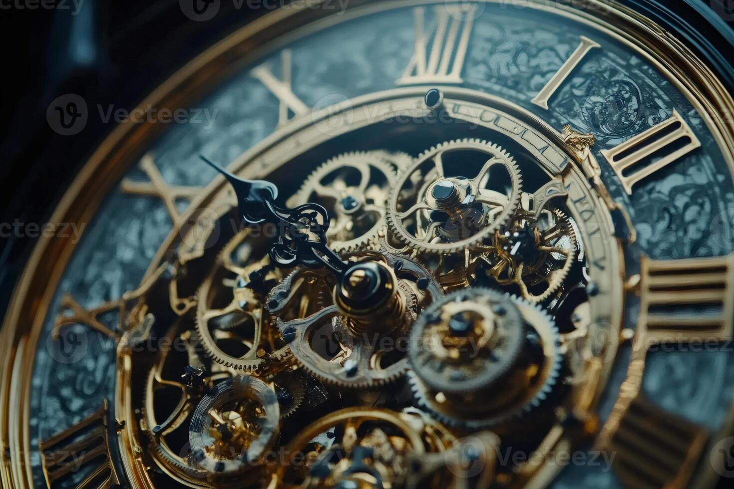 Intricate clockwork mechanism measuring time with precision photo