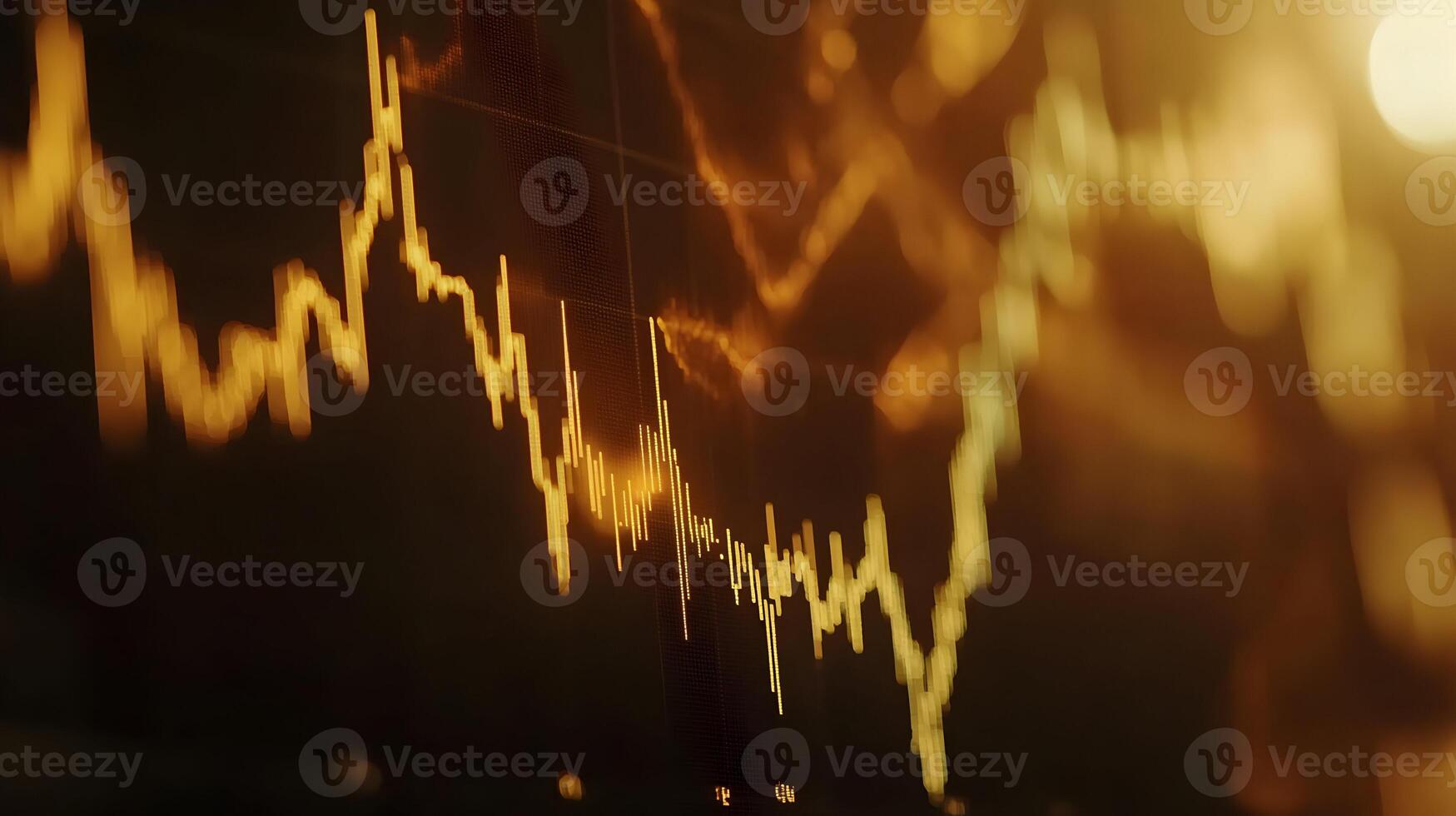 Financial instrument with a downward trend displayed on a digital interface platform system photo