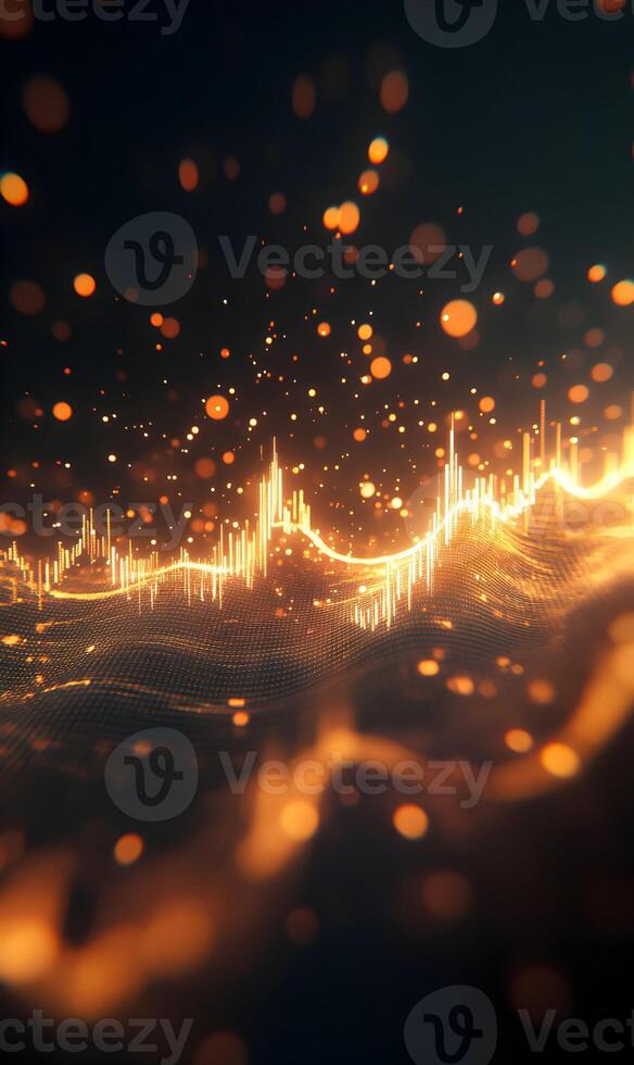 Glow financial diagram with stock market price, technology background for futuristic concepts photo