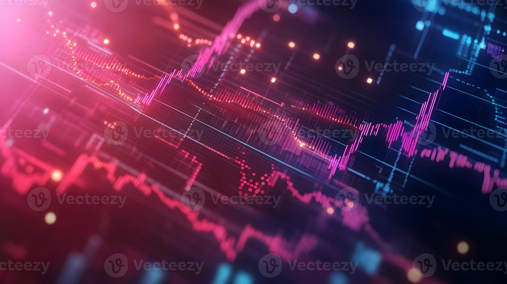Abstract financial chart illustrating growth and decline in the market dynamics photo