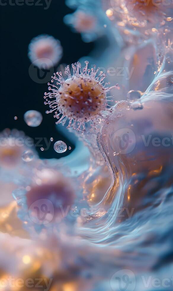 Microscopic realm unveiled intricate biological entities in stunning three dimensional detail photo