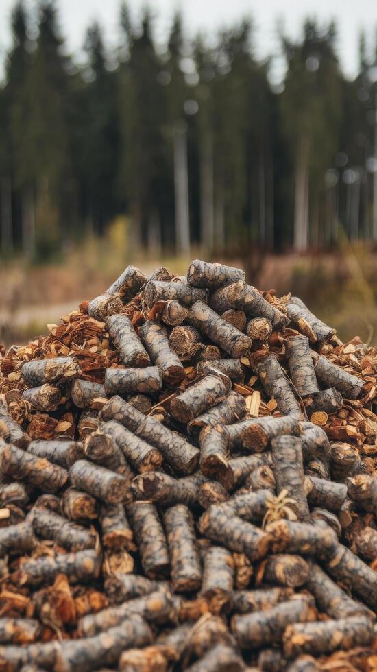 Pellets biomass close up on background photo