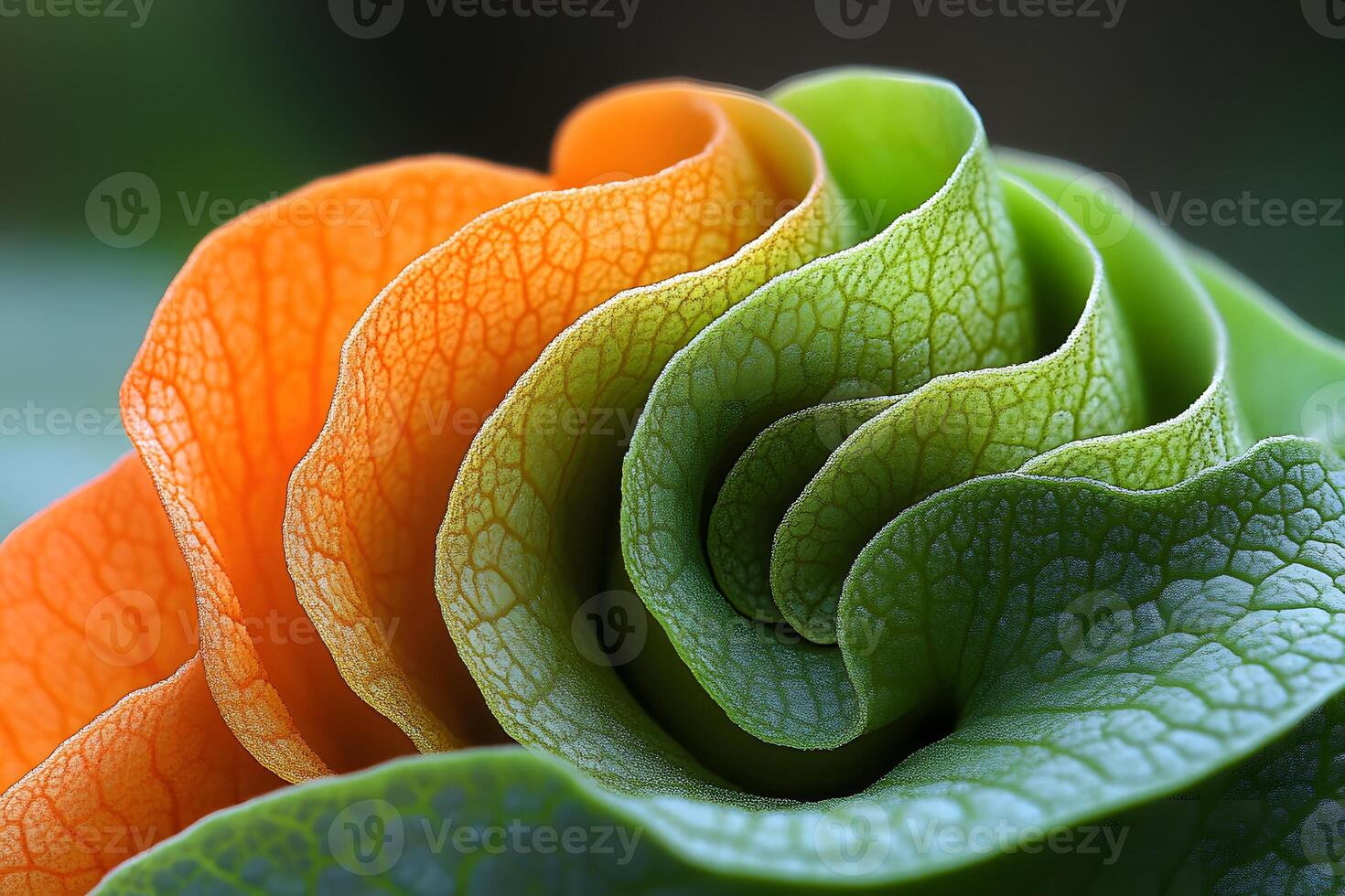 Abstract Nature Patterns Vibrant Orange and Green Leaf Textures for Creative Design photo