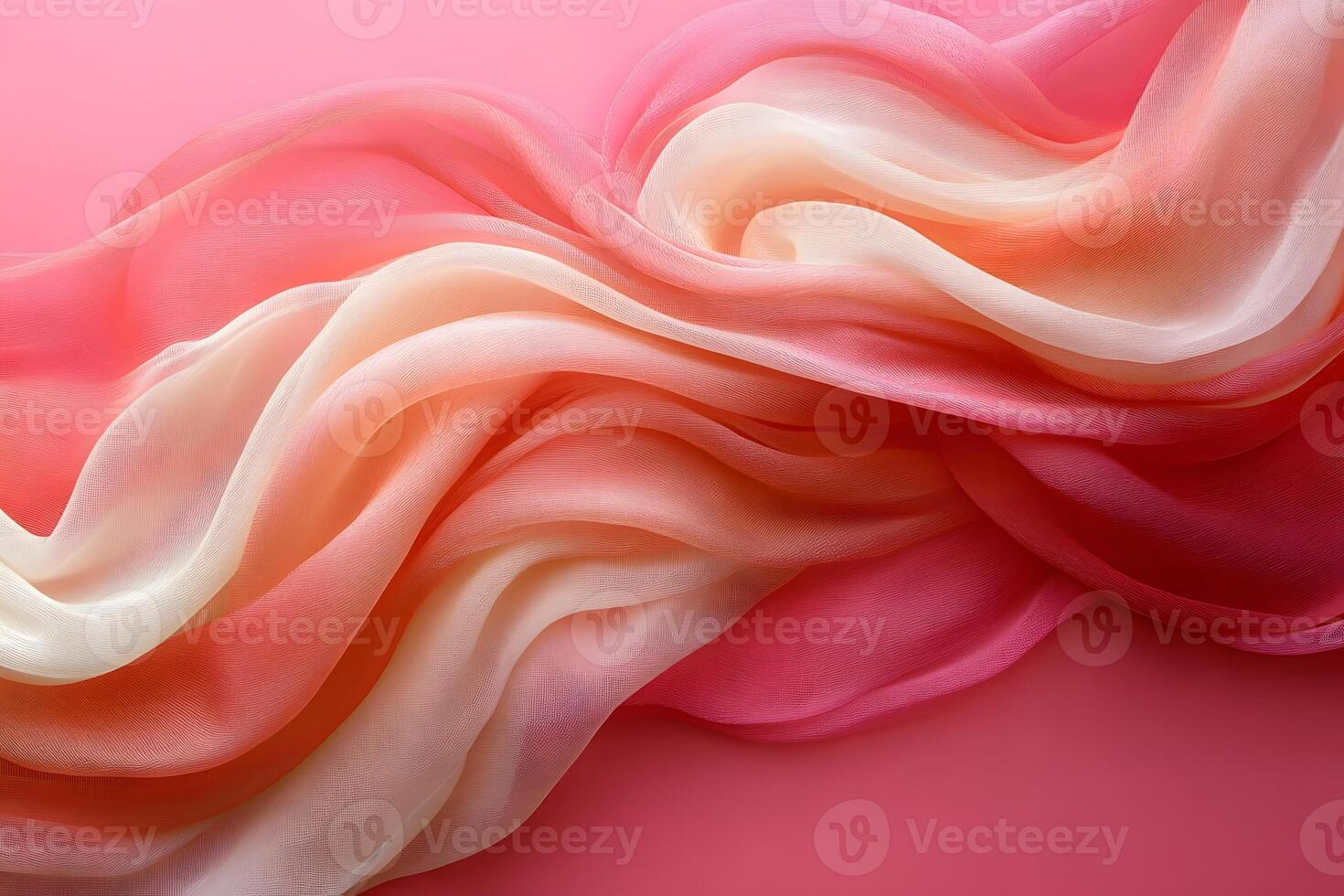Elegant Pink and Peach Abstract Fabric Waves for Design and Textures photo