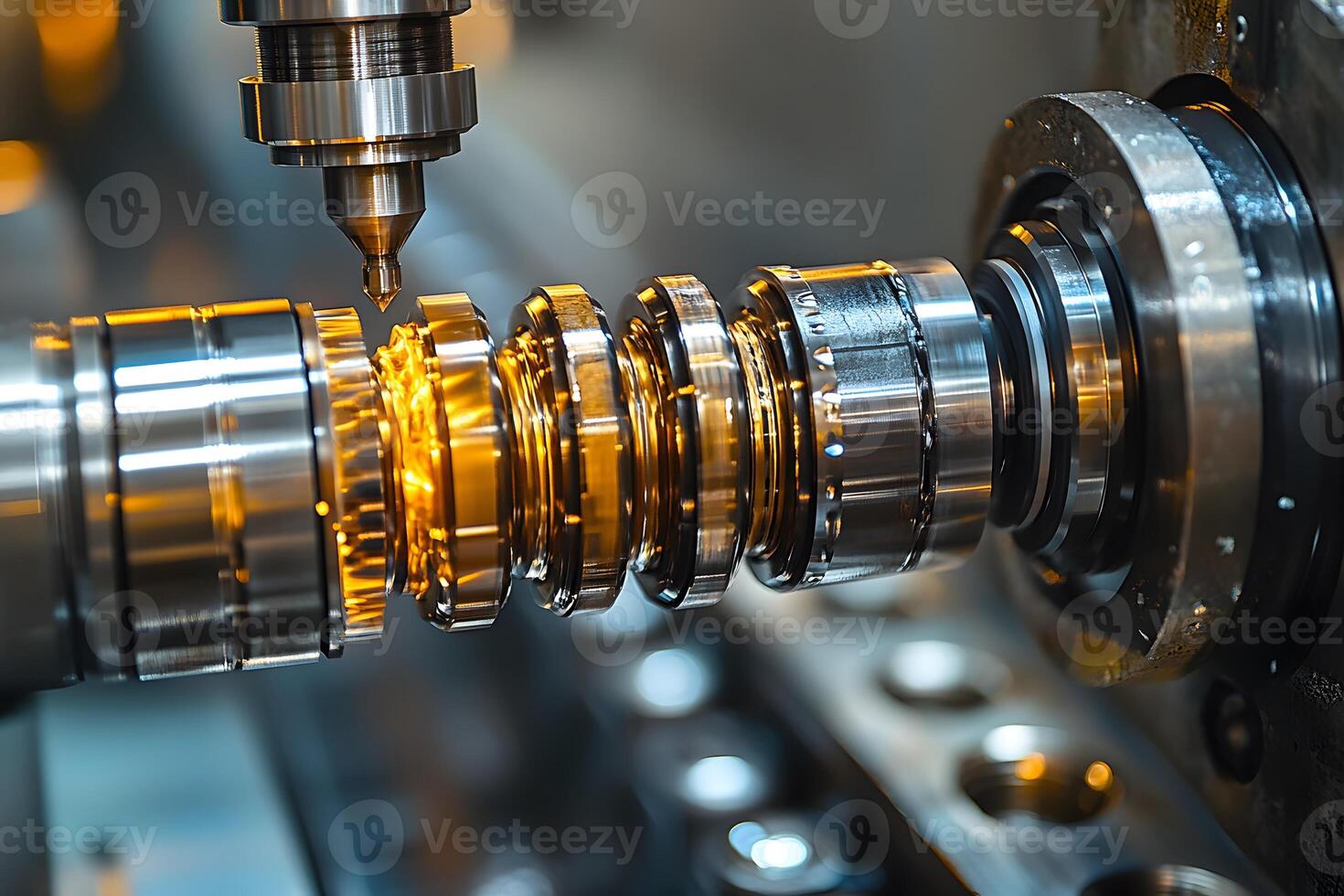 Precision Engineering Industrial CNC Lathe Machine in Action photo