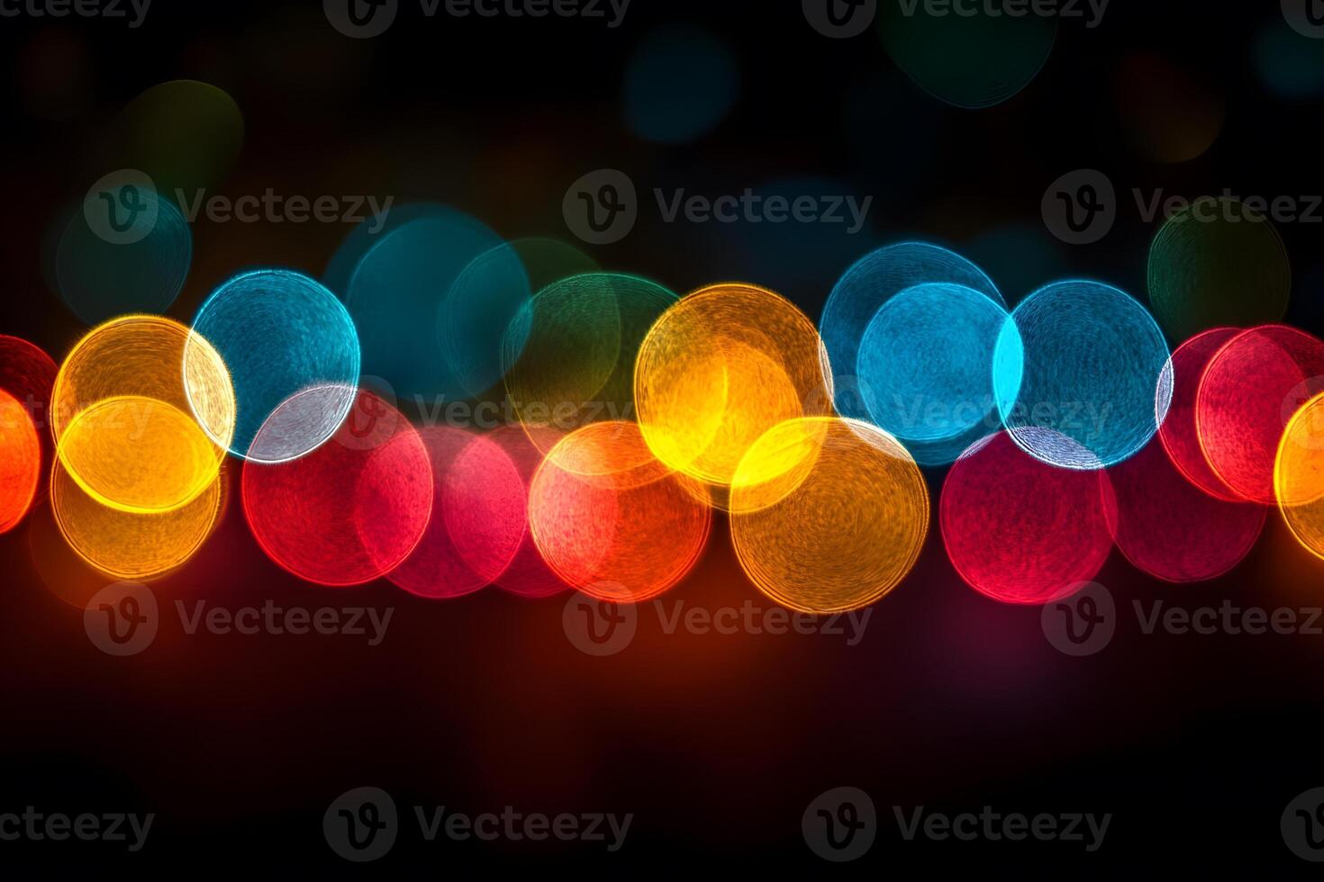 Vivid Bokeh Lights in Multicolored Abstract Background for Festive Design photo