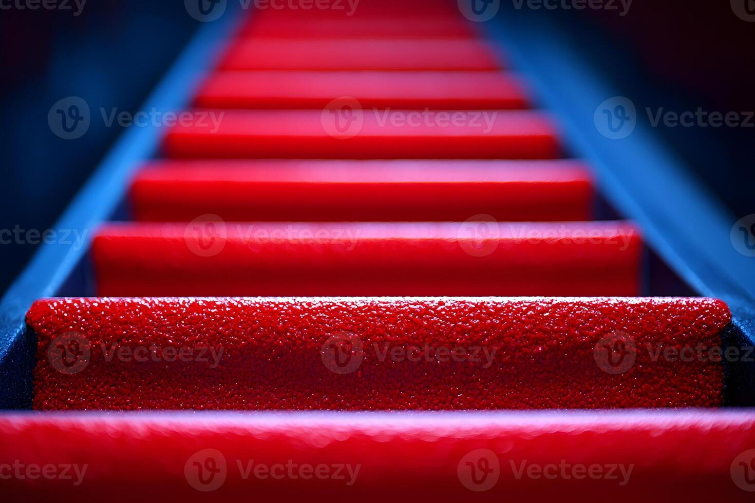 Vibrant Red Staircase in Abstract Perspective Modern Art for Design and Decor photo
