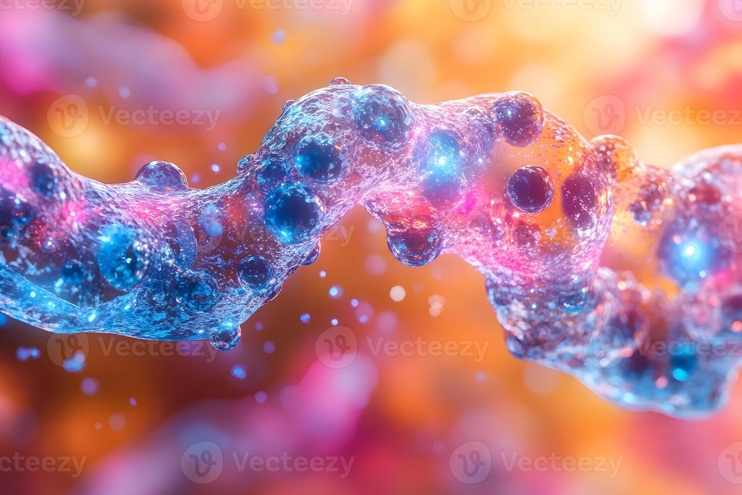 Abstract Molecular Structure in Vivid Colors for Scientific and Design Concepts photo
