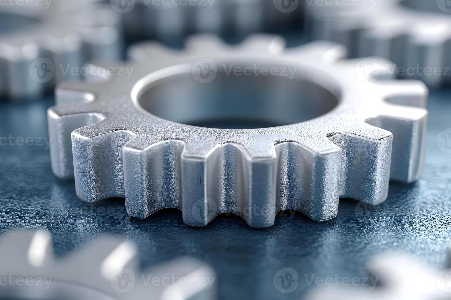 Close-Up of Metallic Gear for Industrial Machinery Design and Engineering Concepts photo