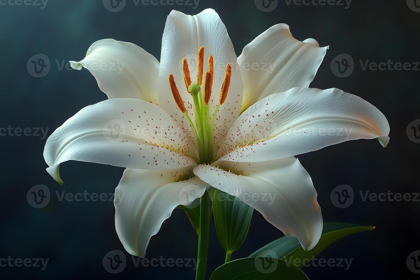 Elegant White Lily Flower on Dark Background for Nature and Floral Design photo