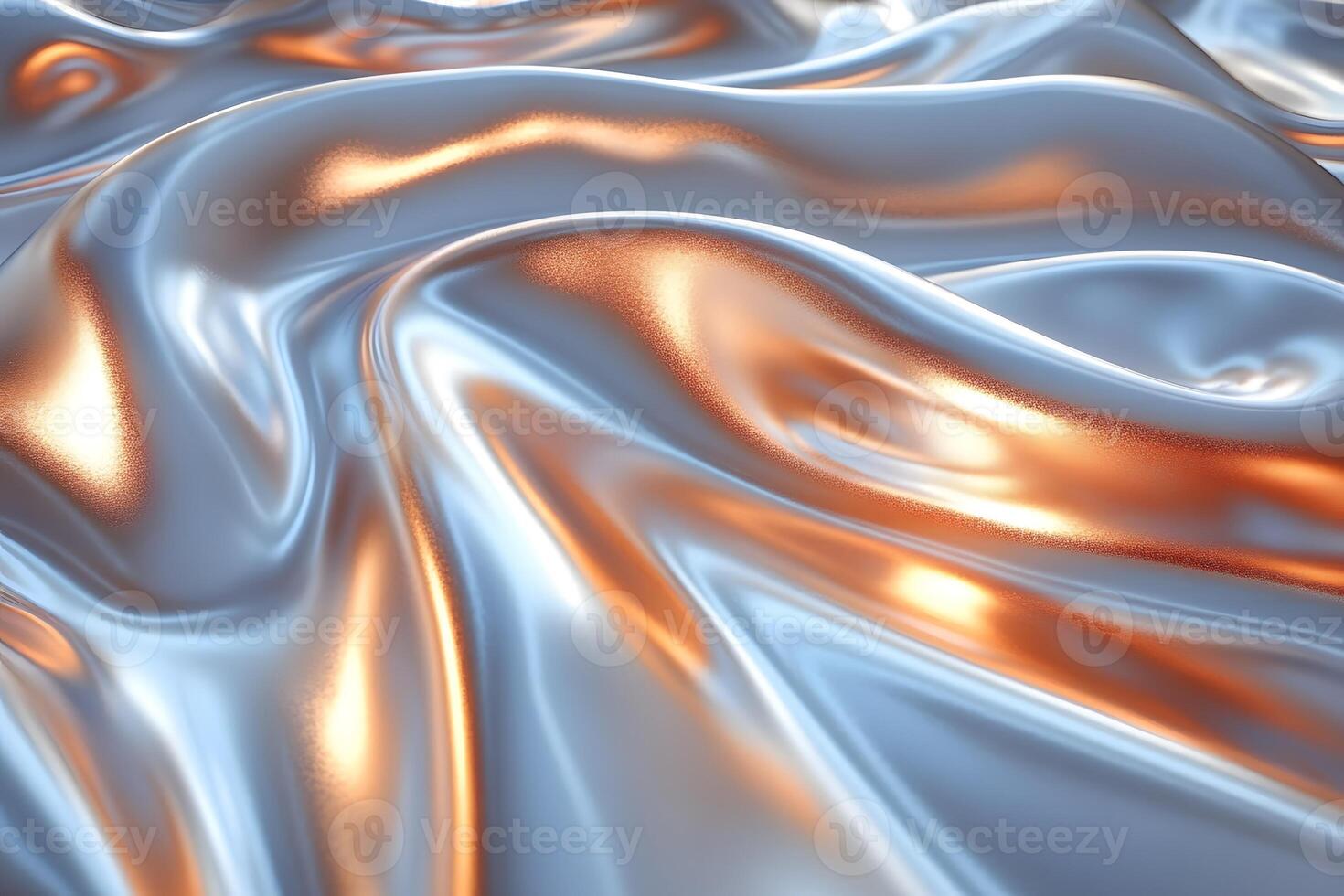 Luxurious Metallic Satin Fabric with Elegant Waves for Design and Decoration photo