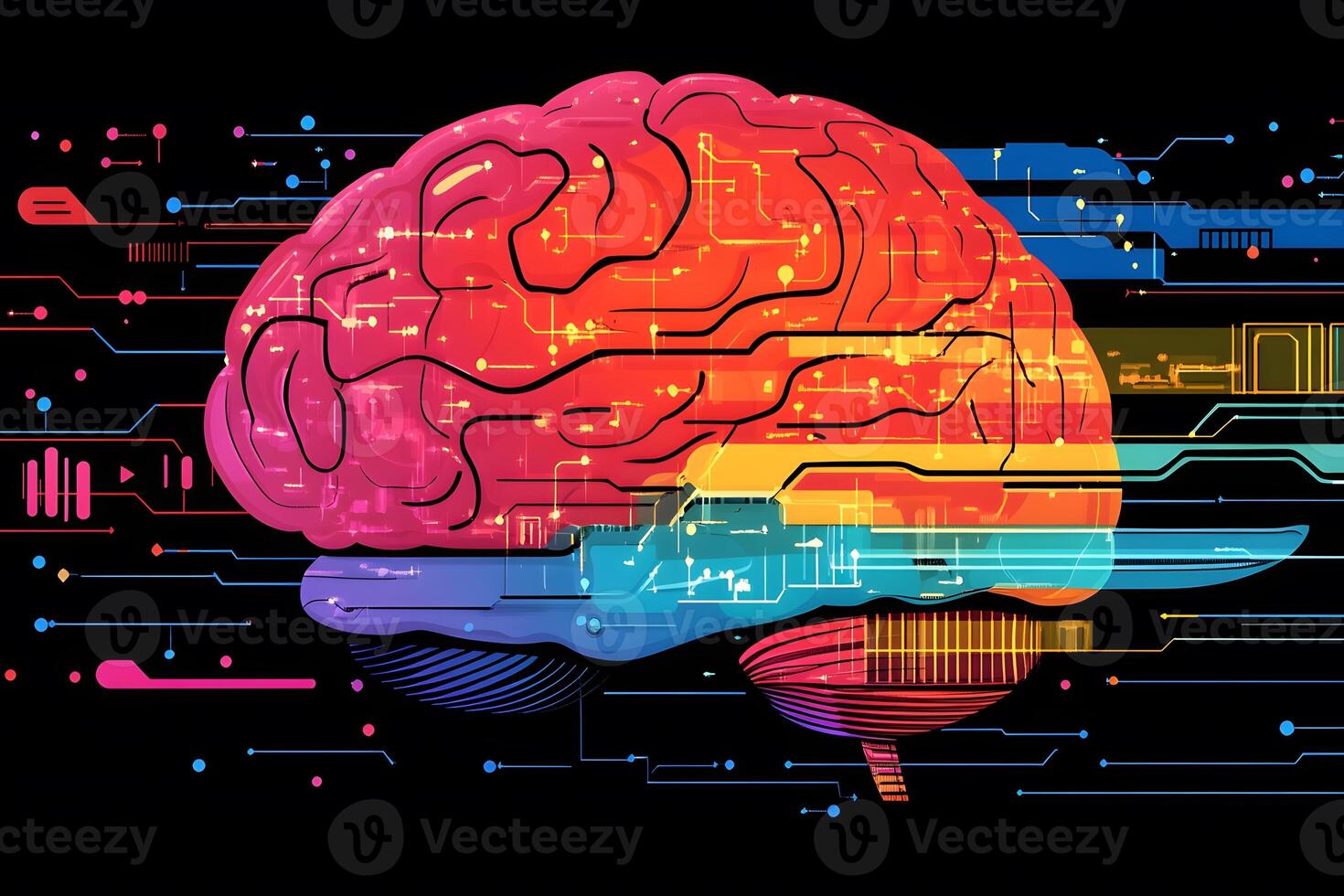 Digital Brain Innovation Concept for Technology and Design Projects photo