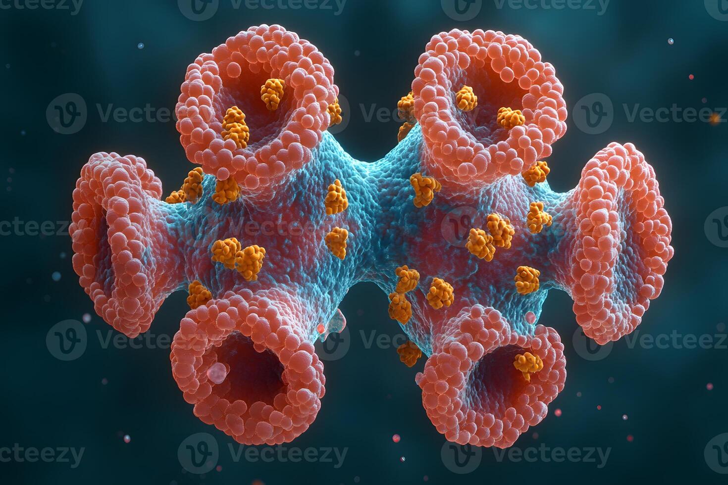 Abstract Molecular Structure with Vibrant Colors and Intricate Details for Scientific Illustration photo