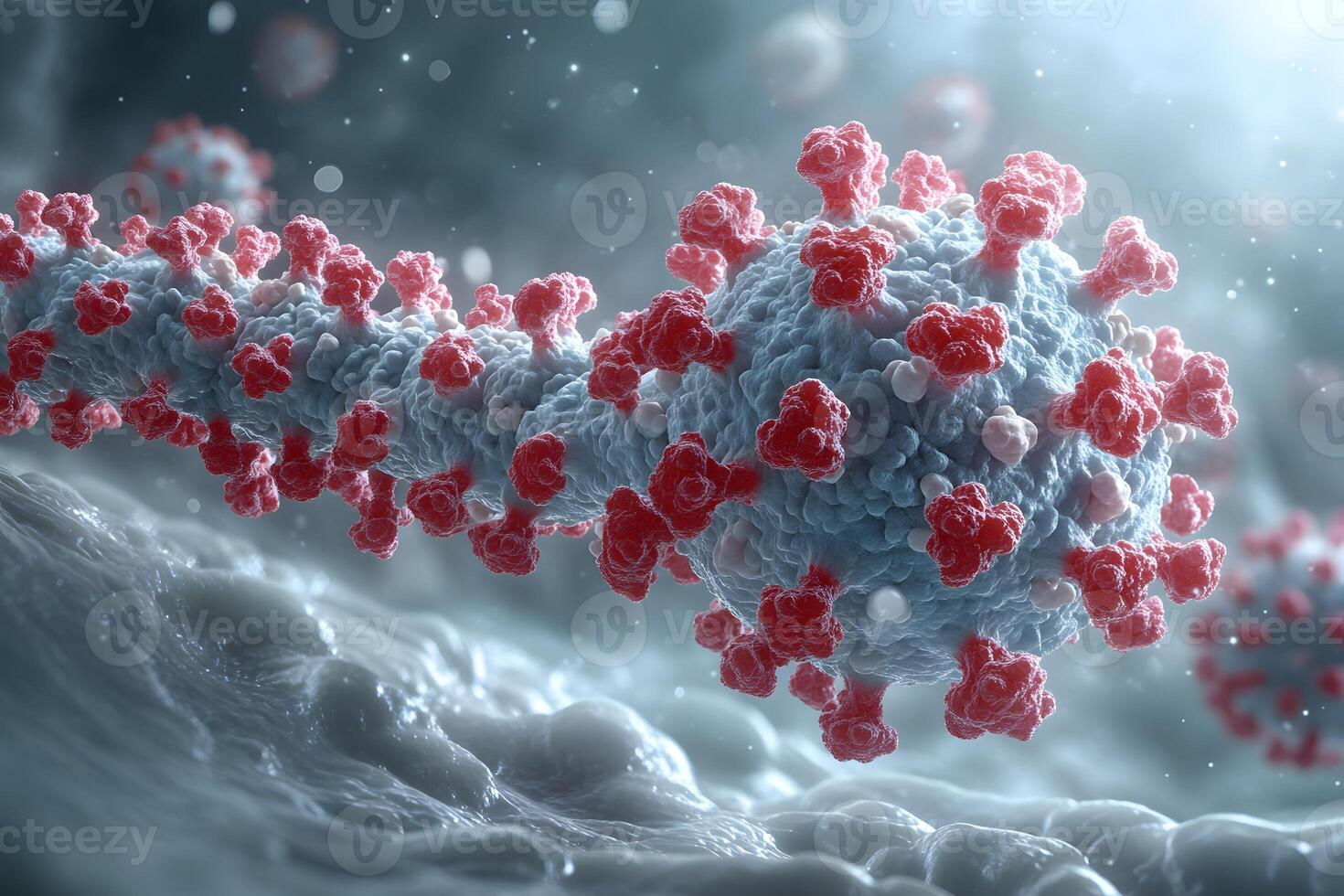 Microscopic View of COVID-19 Virus Structure for Scientific and Educational Use photo