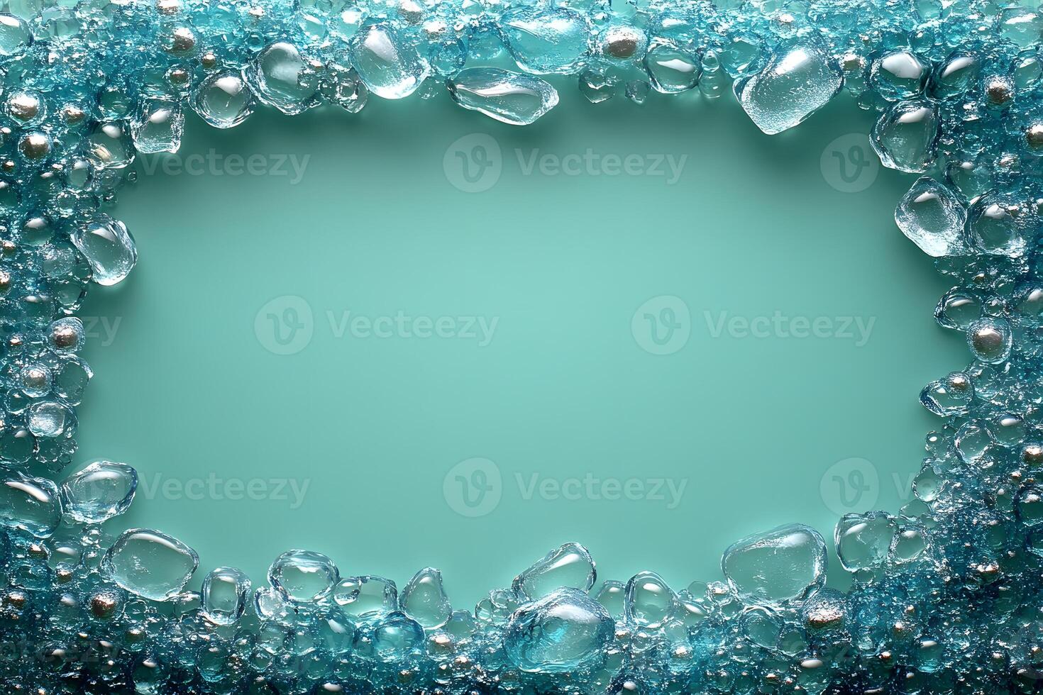 Abstract Ice Crystal Frame Background for Winter-Themed Design and Decoration photo
