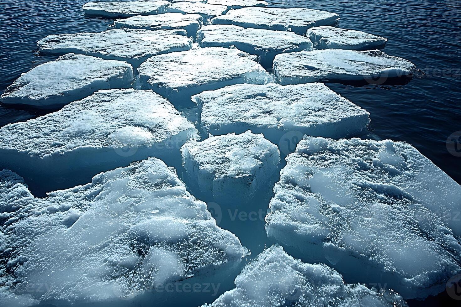 Polar Environment and Climate Change Aerial View of Ice Floes on the Arctic Ocean photo