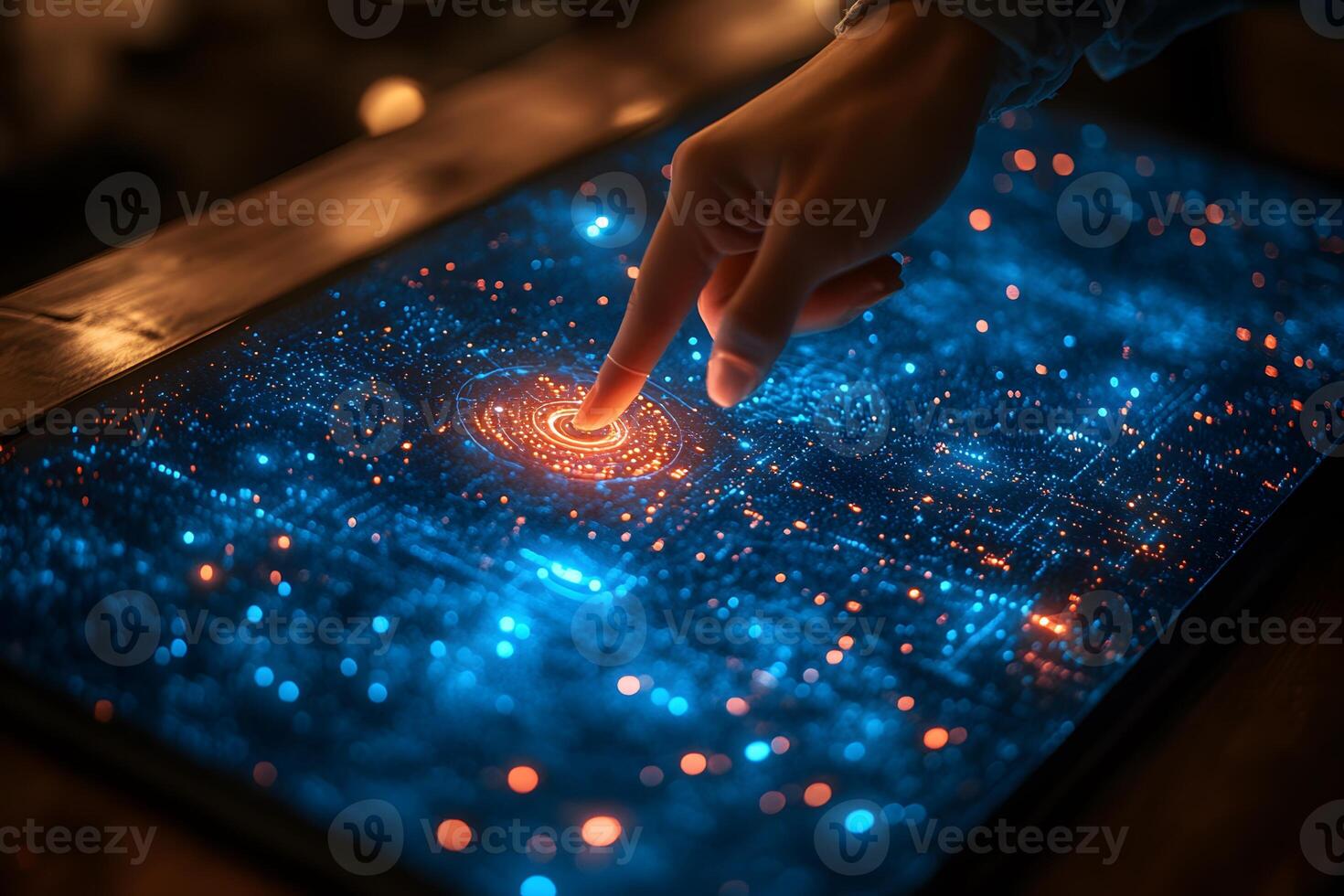 Futuristic Touchscreen Interaction for Digital Technology and Innovation Design photo