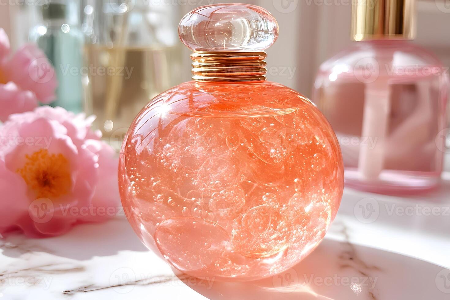 Elegant Floral-Inspired Perfume Bottle Design for Beauty Branding and Marketing photo