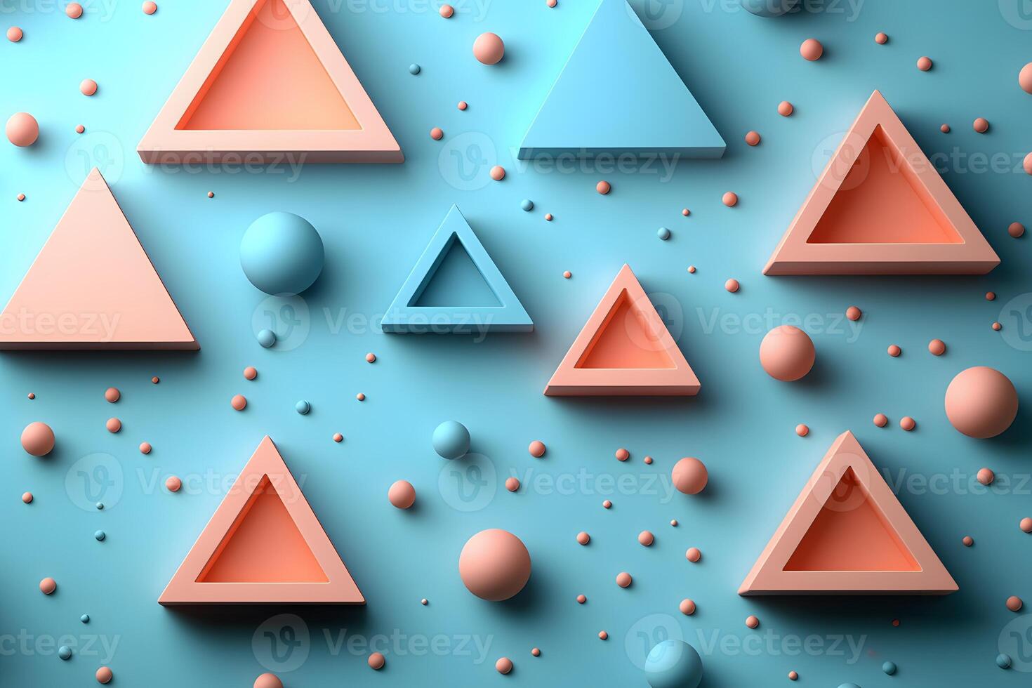 Abstract Geometric Composition with Blue and Coral Triangles for Modern Design photo
