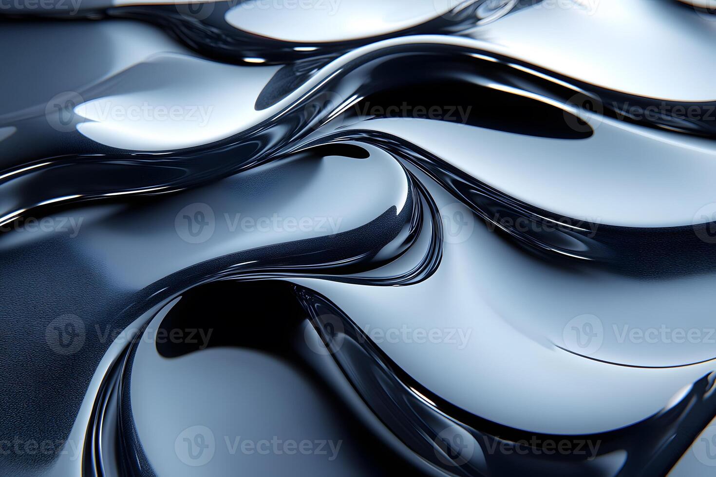 Abstract Fluidity of Metallic Waves in Modern Design for Artistic Backgrounds photo