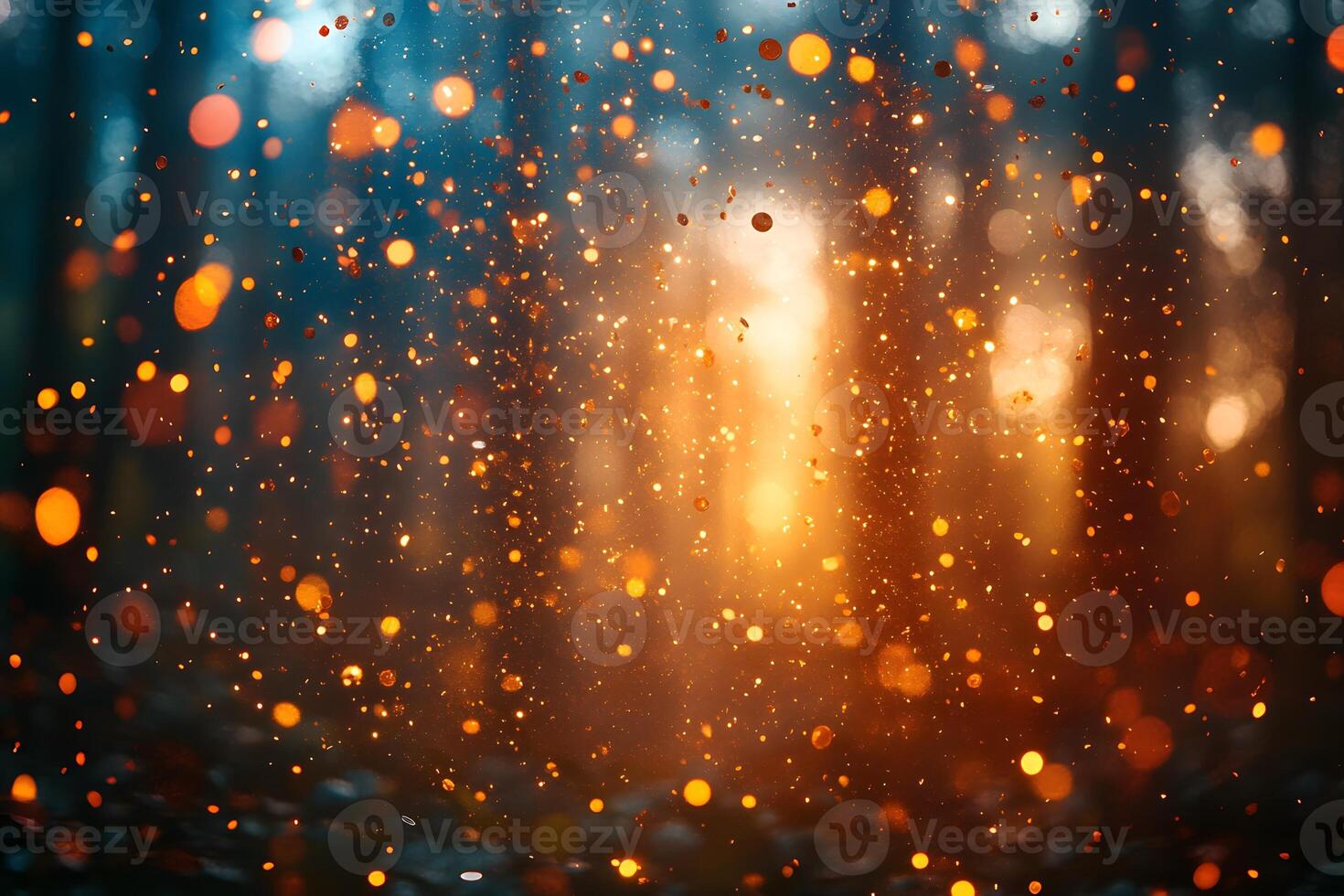 Mystical Forest with Glowing Light Particles for Enchanting Backgrounds and Designs photo