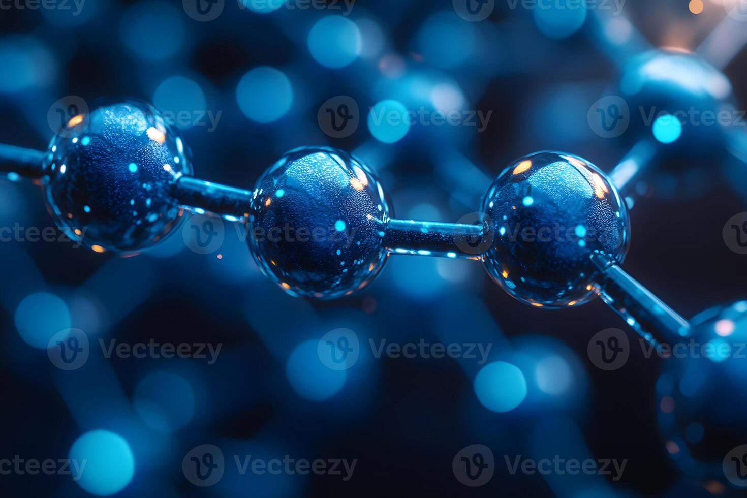 Futuristic Nanotechnology Concept with Abstract Molecular Structure for Scientific Visualization photo