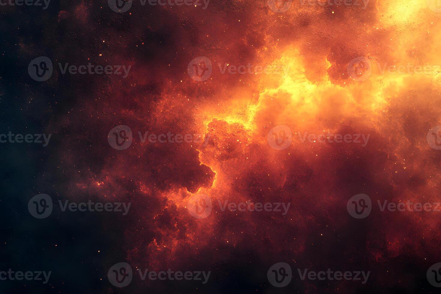 Stunning Cosmic Nebula with Fiery Orange and Black Cloudscape for Space Exploration Themes photo