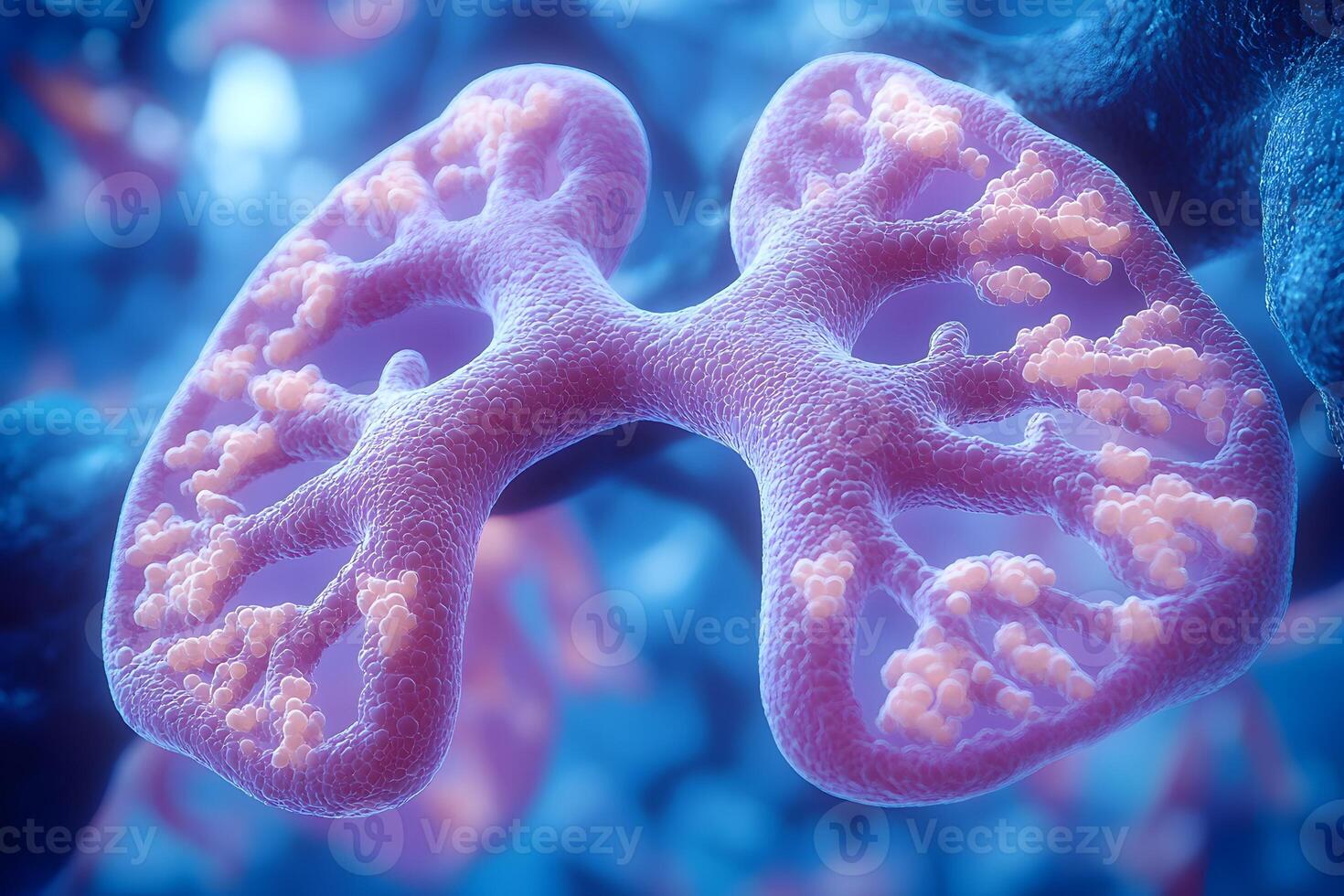 Abstract 3D Render of Microscopic Biological Structure for Scientific Illustration and Education photo