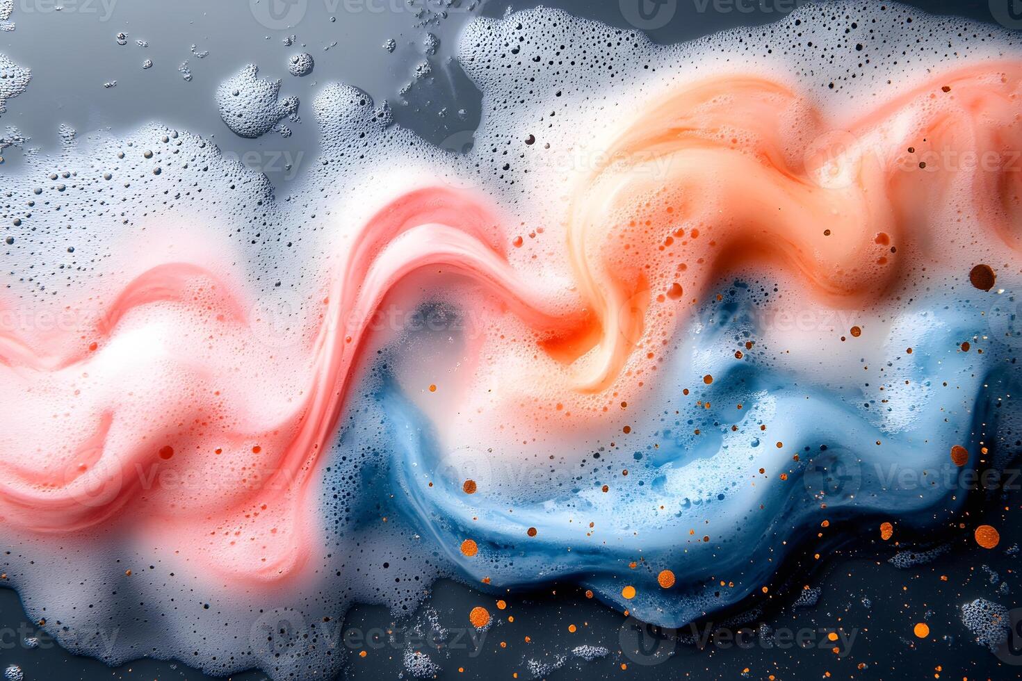 Abstract Fluid Art with Colorful Swirls and Bubbles for Creative Design photo