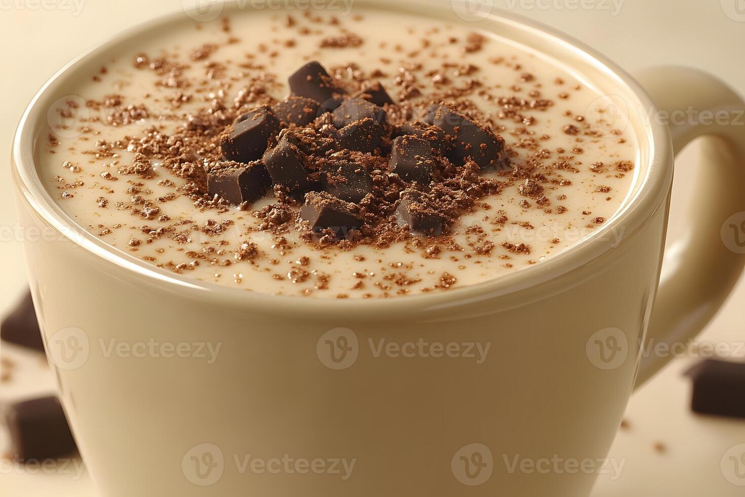 Creamy Hot Chocolate with Whipped Cream and Chocolate Shavings Perfect Winter Drink photo