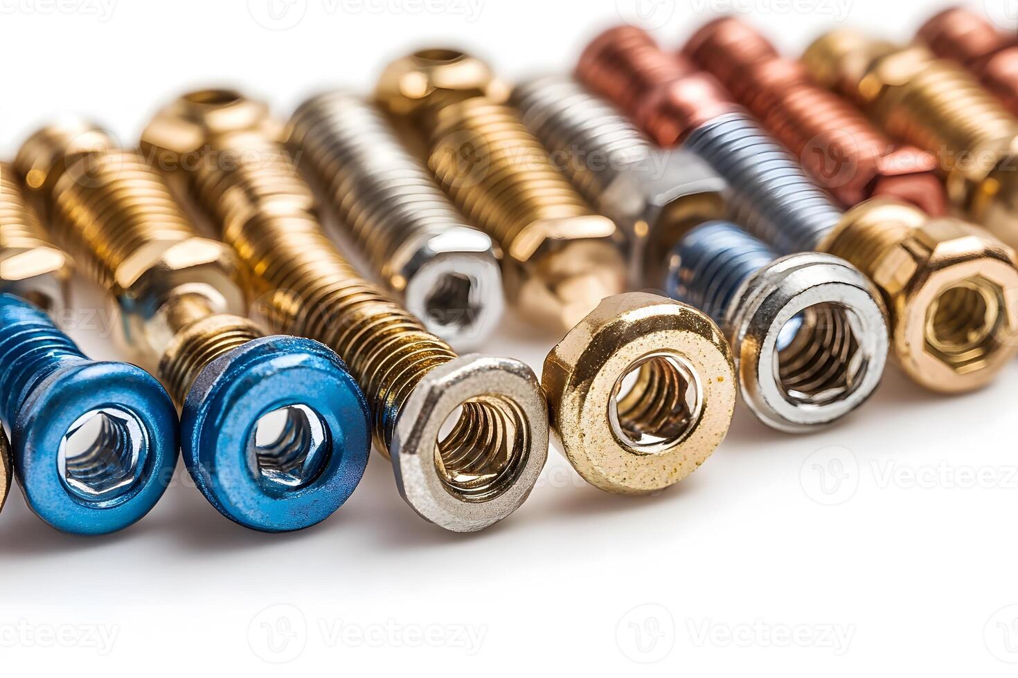 Assorted Metal Bolts and Nuts for Industrial Design and Engineering Projects photo