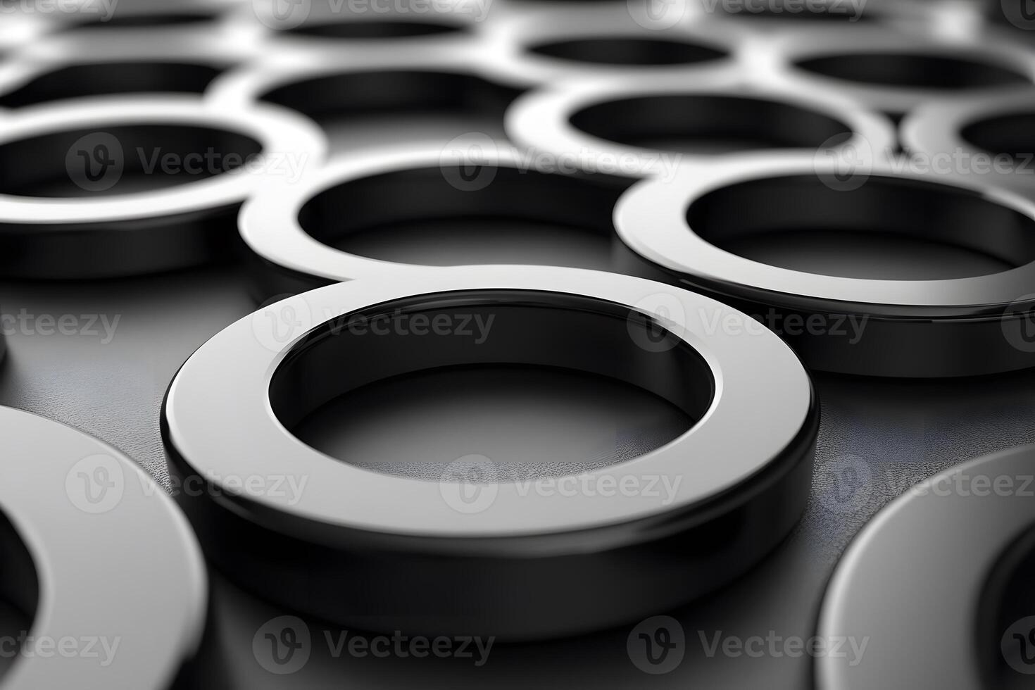 Modern Black Circular Ring Pattern for Industrial Design and Background photo