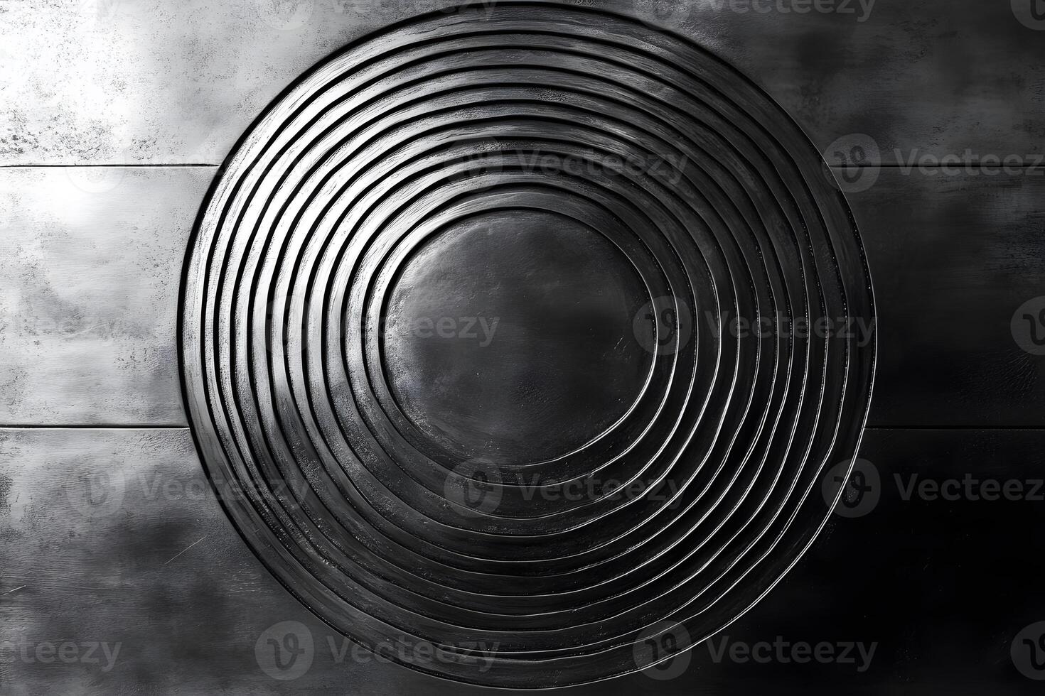 Abstract Circular Pattern on Textured Metal Surface for Modern Design photo