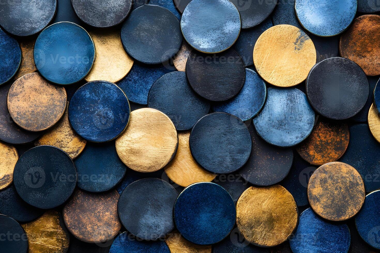 Abstract Circular Patterns with Metallic Texture for Artistic Design photo