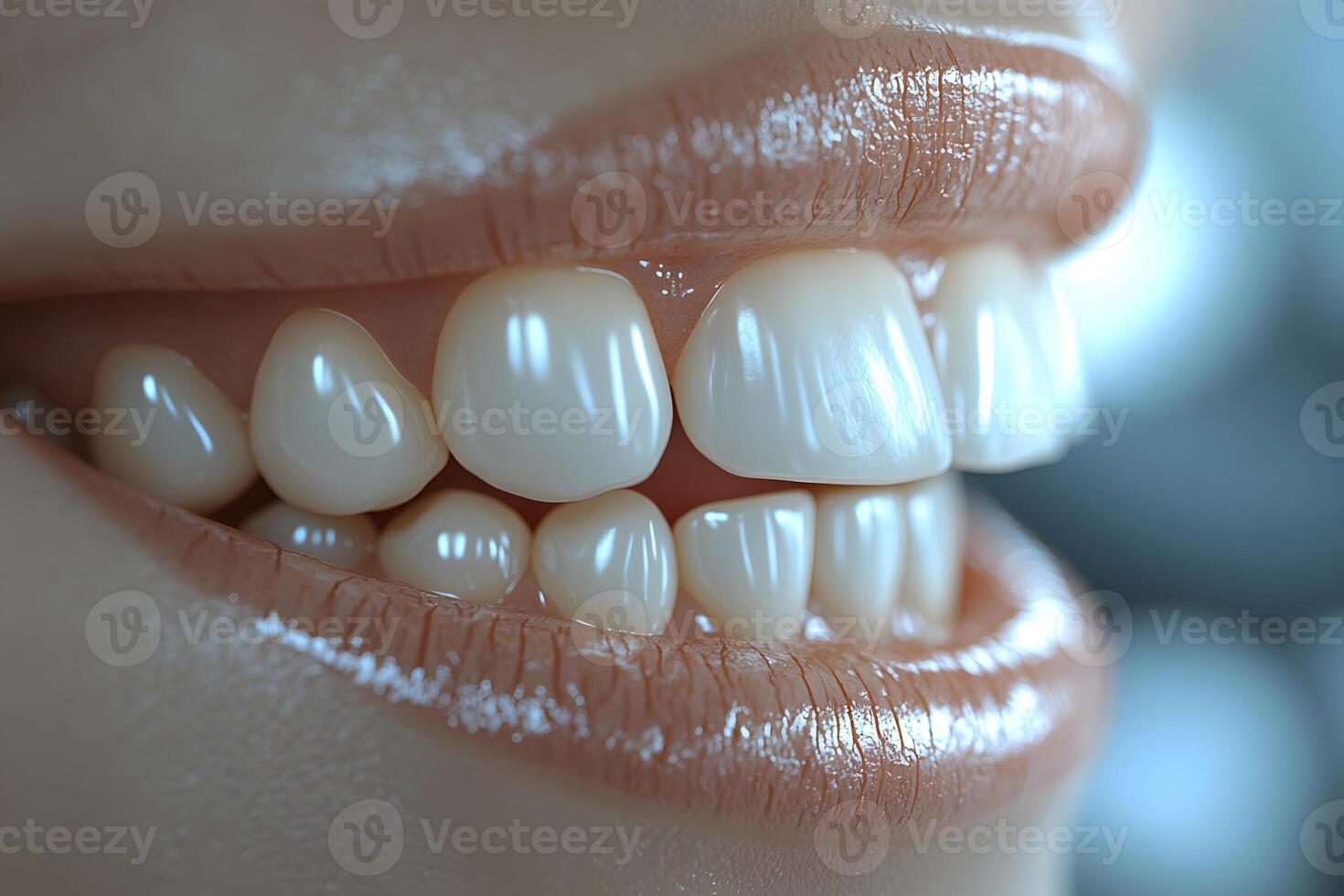 Gleaming Smile Highlighting Healthy White Teeth in Close-Up photo