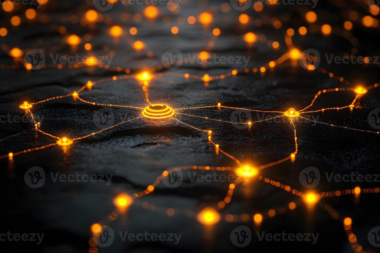 Futuristic Neural Network Illustration for Technology and AI Design Concepts photo
