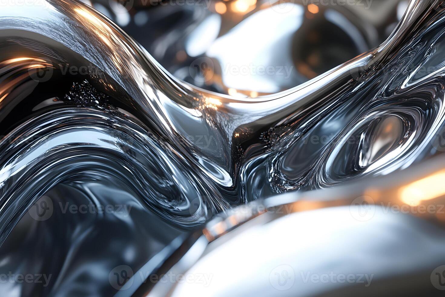 Futuristic Abstract Metallic Wave Design for Modern Artistic Backgrounds photo