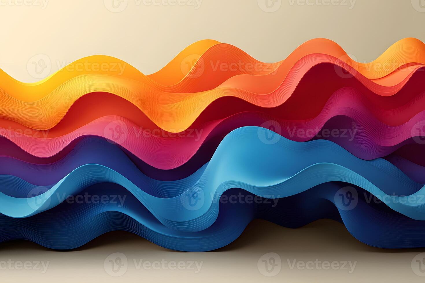 Vibrant Colorful Abstract Waves Design for Creative Backgrounds and Posters photo