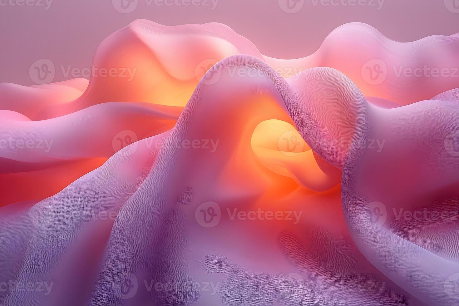 Ethereal Abstract Landscape in Pink and Orange Hues for Modern Art Prints photo