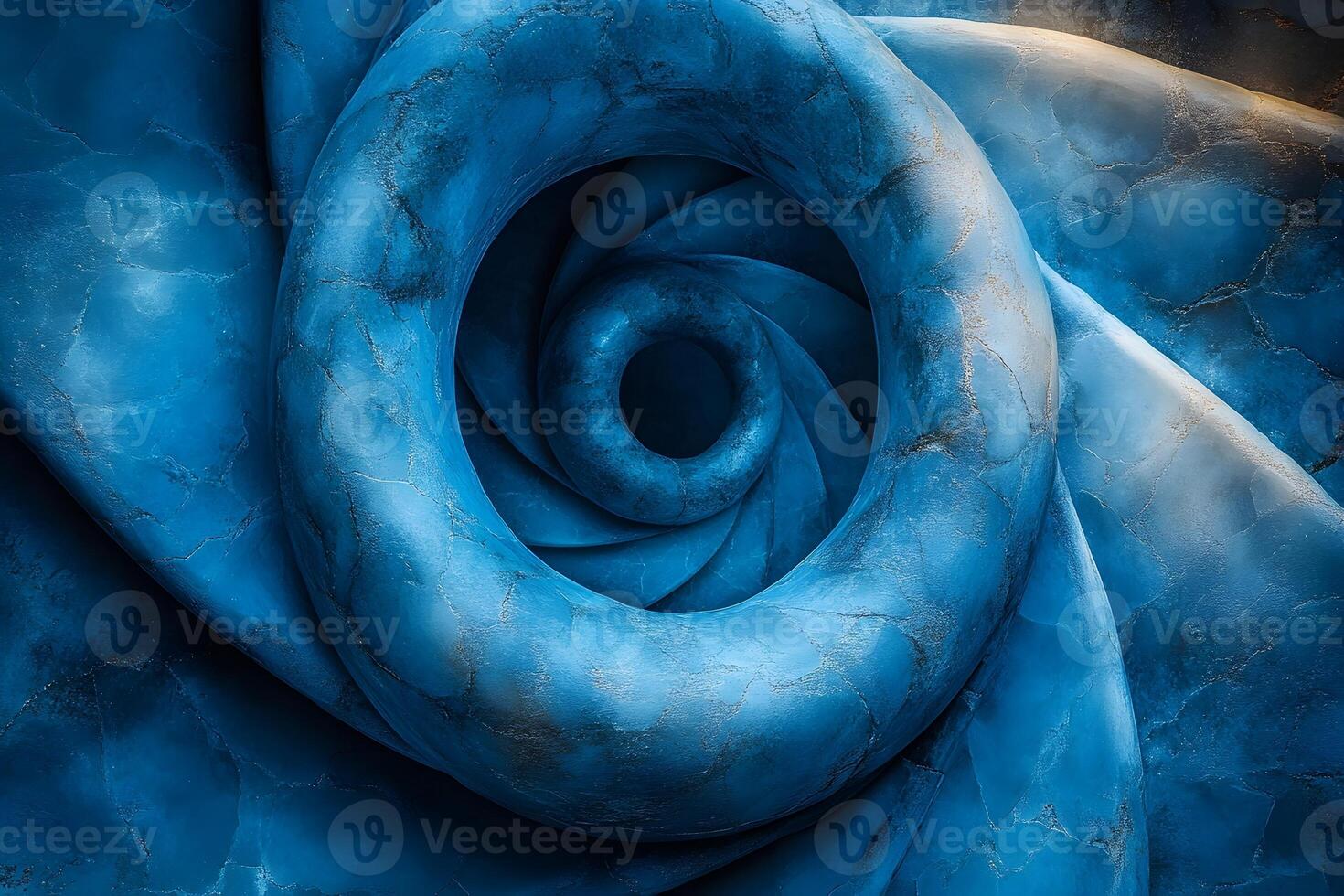 Abstract Blue Spiral Pattern for Modern Art and Design Aesthetics photo