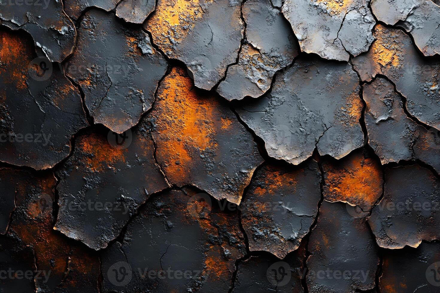 Abstract Texture of Cracked Metal with Rust for Artistic Background Design photo