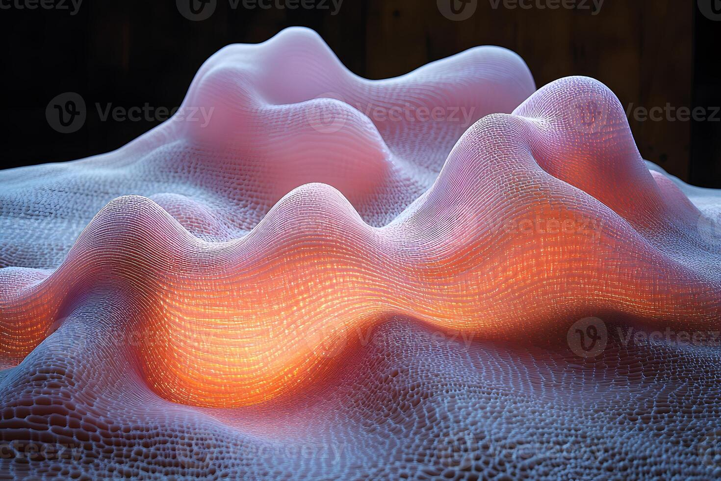 Luminous Abstract Landscape with Wavy Texture and Ambient Glow photo