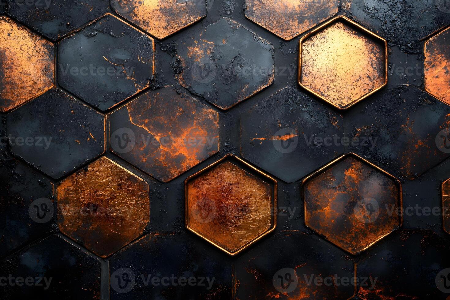 Abstract Hexagonal Metallic Texture Design for Modern Art Posters and Backgrounds photo