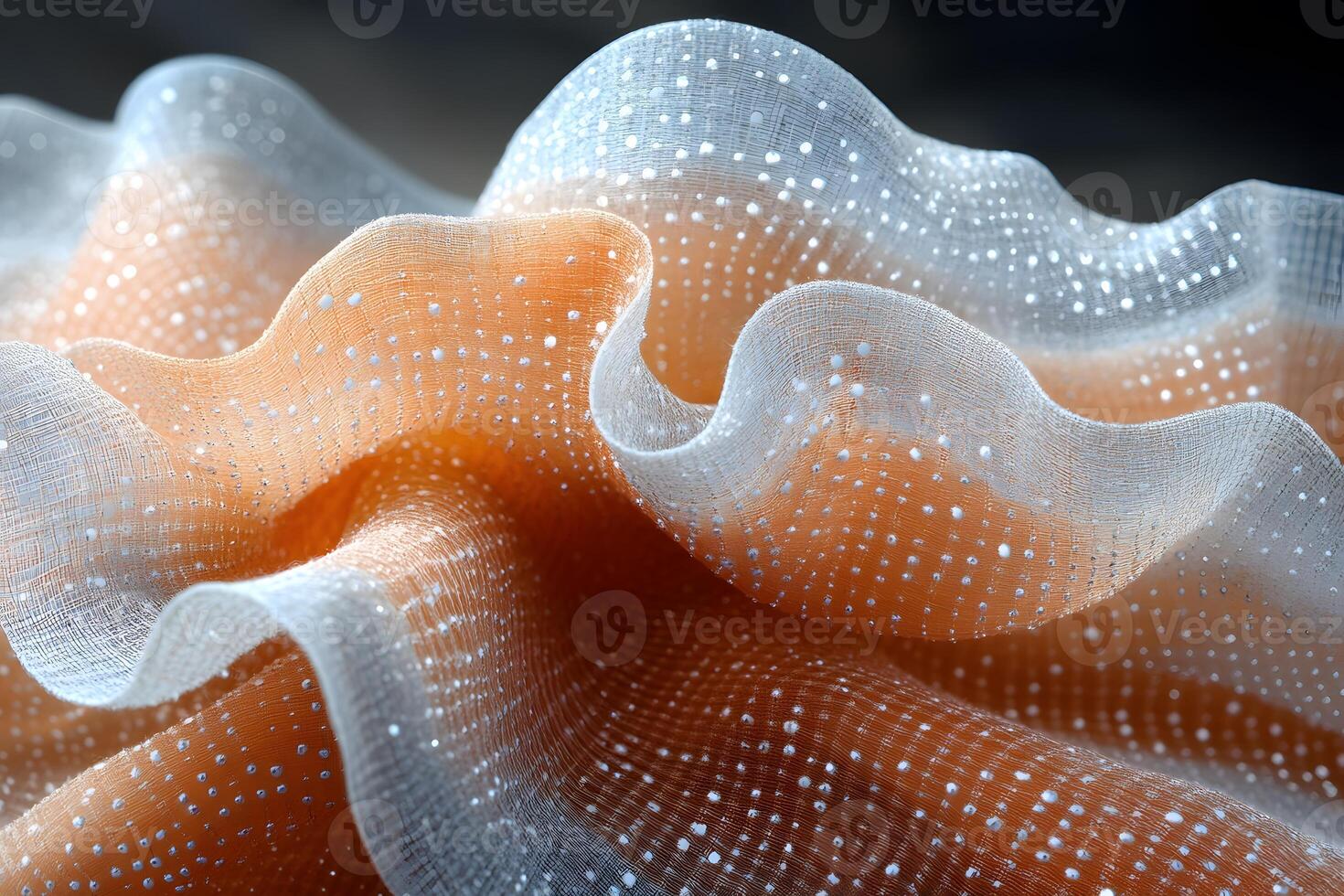 Abstract Wave Form with Textured Orange and White Fabric Pattern for Design Inspiration photo