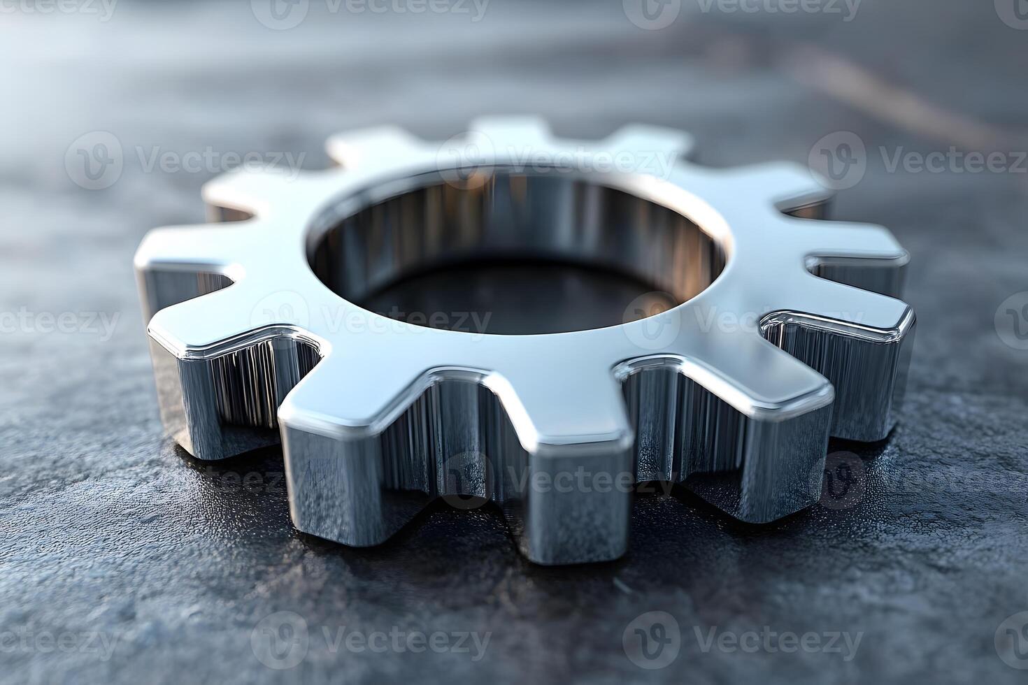 Metal Gear on Textured Surface Industrial Design Element for Engineering Projects photo
