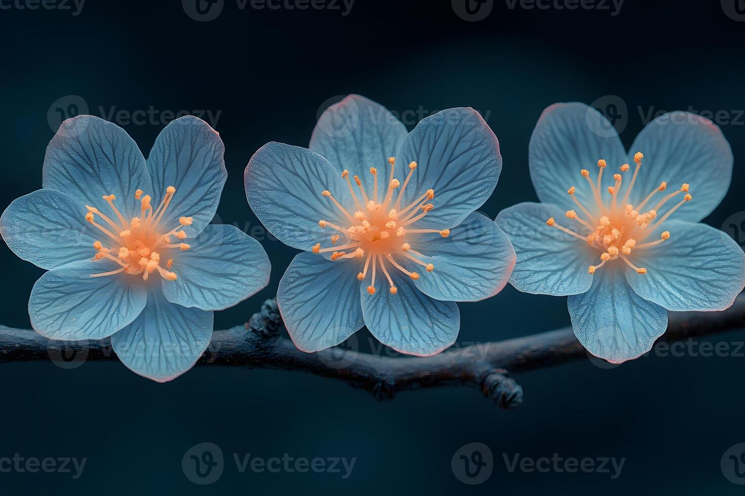 Delicate Spring Blossoms on Branch - Nature's Artistic Display for Botanical Print photo