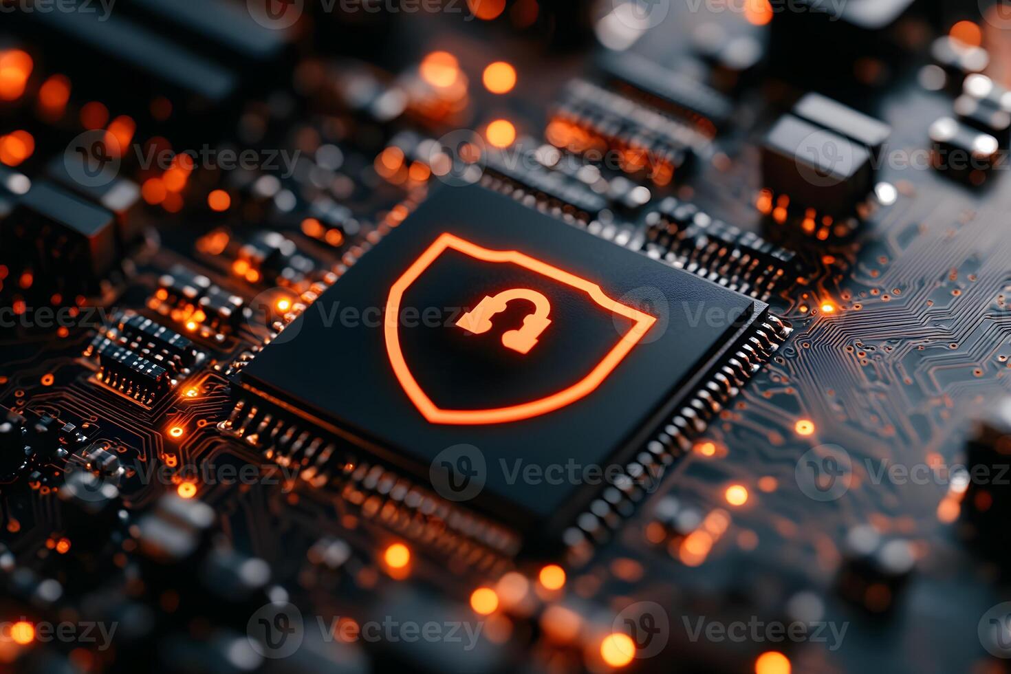 Cybersecurity and Data Protection on Circuit Board for Digital Safety Design photo