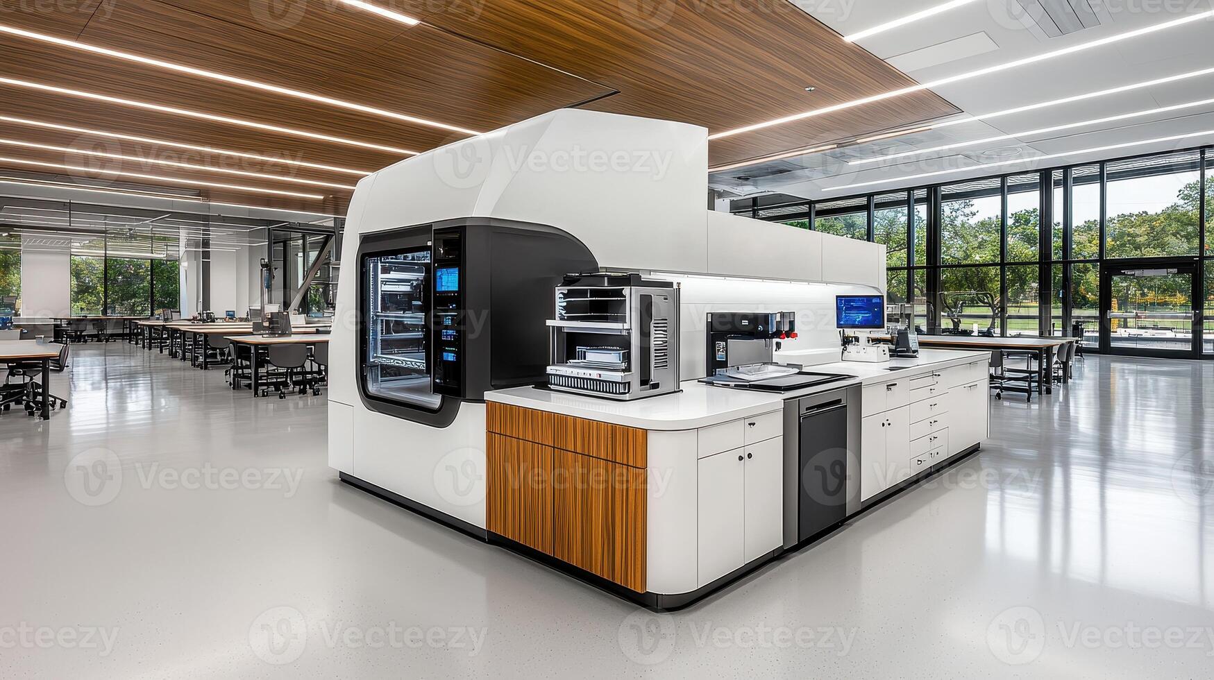 Modern Laboratory Interior Design High Tech Equipment Spacious Workspace Clean Bright Room photo