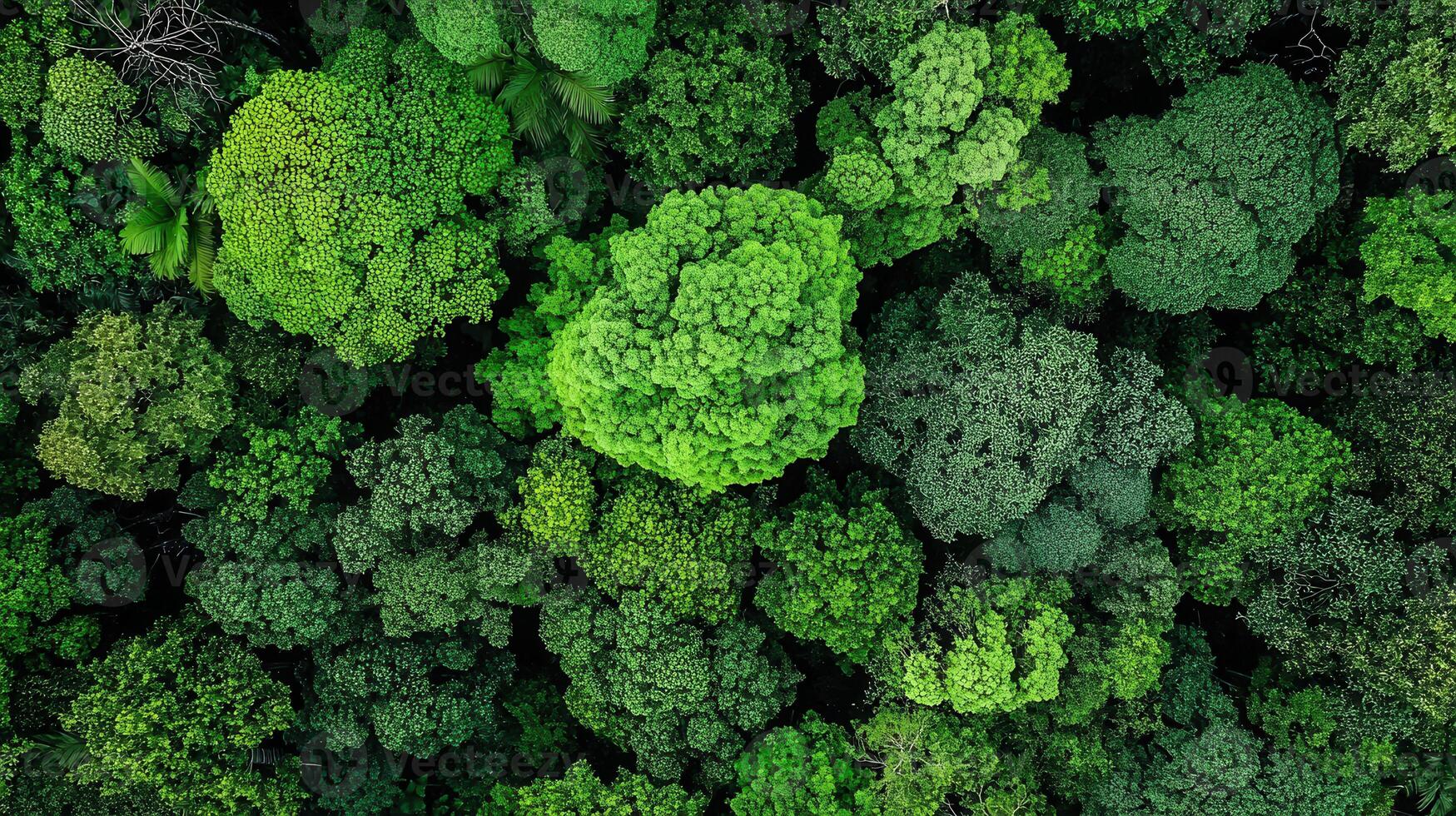 Lush Green Canopy Aerial View Rainforest Treetops Nature Conservation Ecology photo